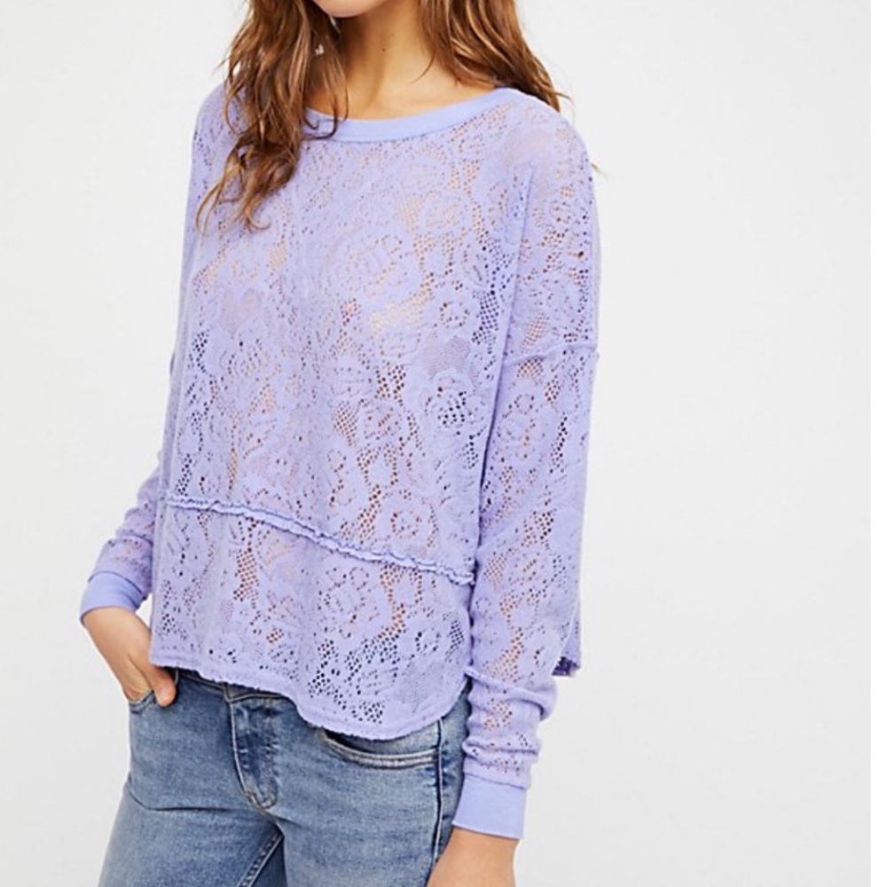SOLD!!  Free People Not Cold In This Lace Top - Picture 2 of 3